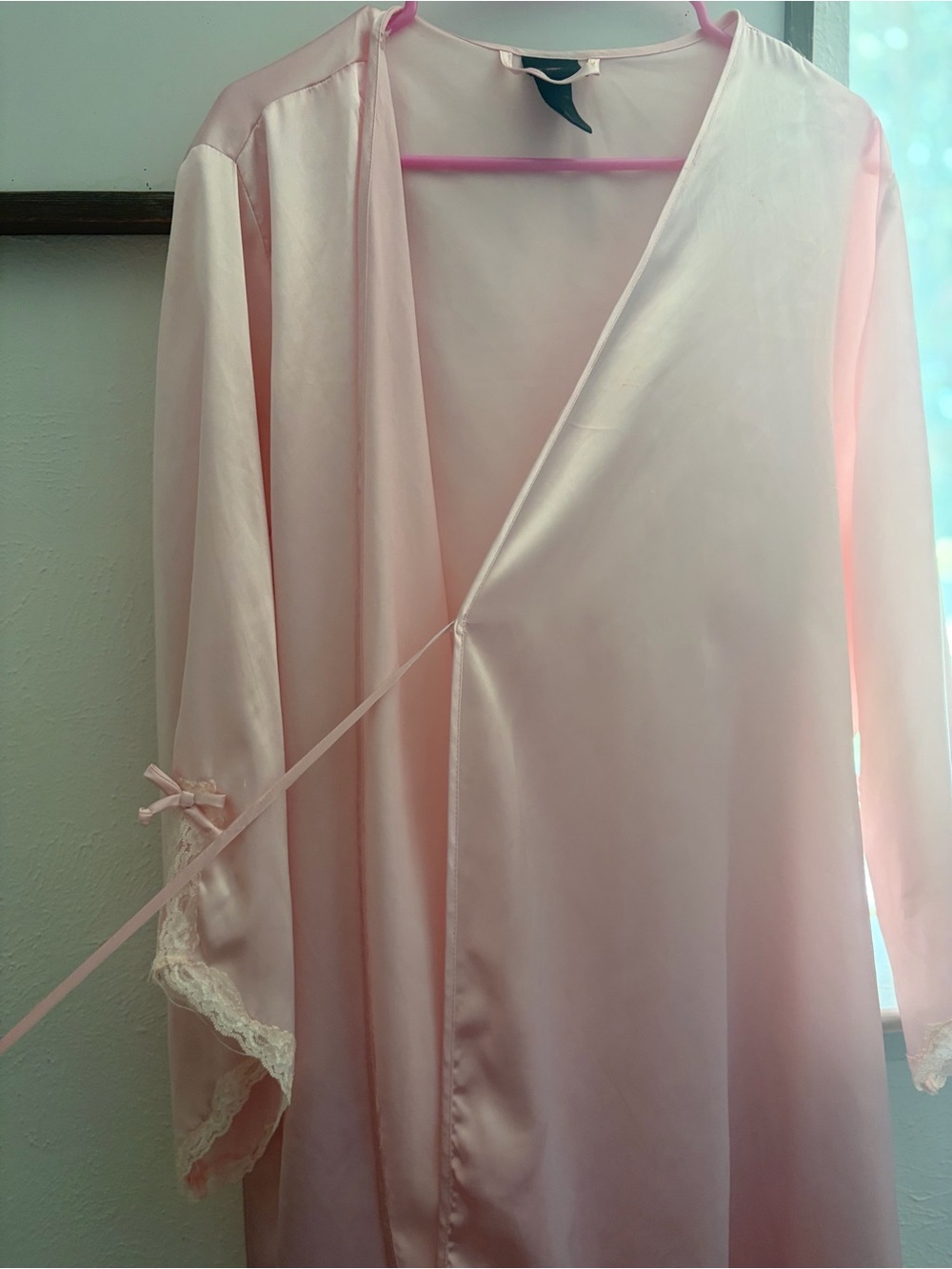Ballerina Pink Coquette Bath Robe Lace and Bows